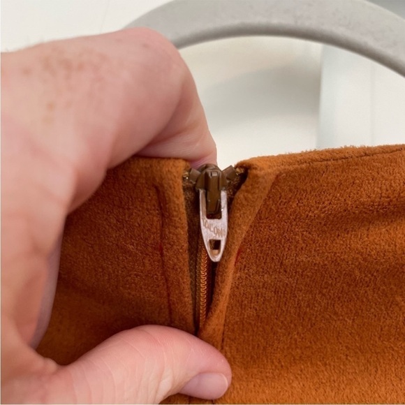 Vintage 1970’s Keyloun eyelit terracotta rust brown boho dress size small - Picture 8 of 14